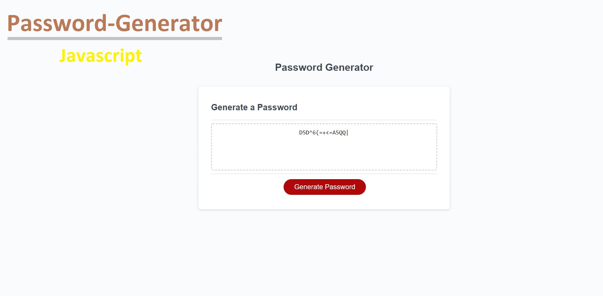 password-gen Project-5